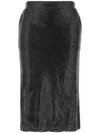 Giuseppe Di Morabito Embellished Knee-length Metallic Textured Skirt In Black
