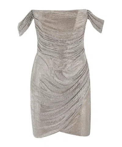Giuseppe Di Morabito Crystal-embellished Mini Dress In Beige
