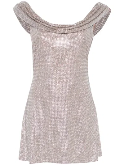 Giuseppe Di Morabito Crystal-embellished Mini Dress In Neutrals
