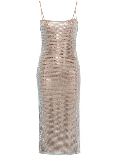 Giuseppe Di Morabito Crystal-embellished Mini Dress In Beige