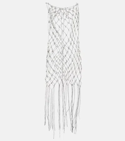 Giuseppe Di Morabito Crystal-embellished Minidress In Silver