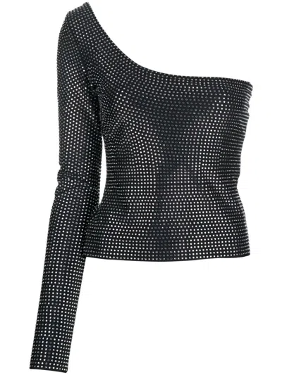 Giuseppe Di Morabito Crystal-embellished One-shoulder Top In Black