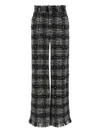 Giuseppe Di Morabito Textured Trousers With Frayed Hem And Elastic Waistband In Black