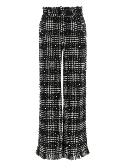 GIUSEPPE DI MORABITO CRYSTAL-EMBELLISHED PRINCE OF WALES PANTS