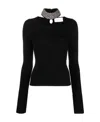 Giuseppe Di Morabito Crystal-embellished Ribbed-knit Jumper In Black