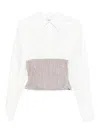 Giuseppe Di Morabito Collared Long Sleeve Fitted Waist Shirt In White