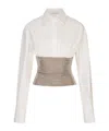 Giuseppe Di Morabito Collared Long Sleeve Fitted Waist Shirt In White