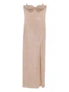 Giuseppe Di Morabito Crystal-embellished Side-split Maxi Dress In Neutral