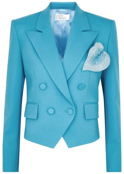 Giuseppe Di Morabito Crystal-embellished Stretch-wool Blazer In Blue