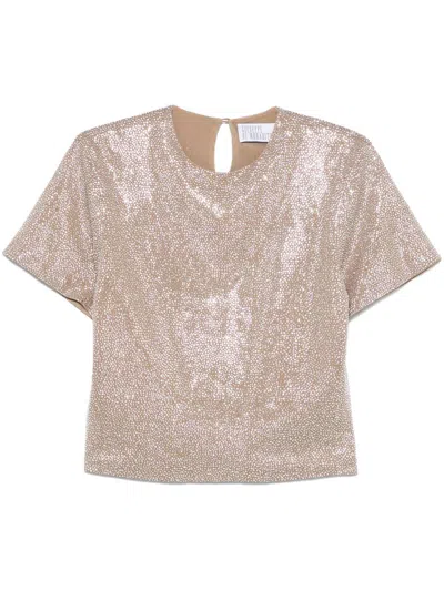 Giuseppe Di Morabito Crystal-embellished T-shirt In Beige