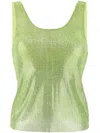 Giuseppe Di Morabito Crystal-embellished Tank Top In Shocking Green In Multi