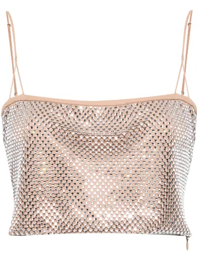 Giuseppe Di Morabito Crystal-embellished Top In Neutrals