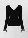 Giuseppe Di Morabito Braided-cuffs Ribbed-knit Top