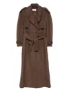 Giuseppe Di Morabito Crystal-embellishment Double-breasted Trench Coat In Brown