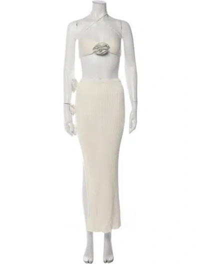 Pre-owned Giuseppe Di Morabito Crystal Embellishments Skirt Set In Neutrals