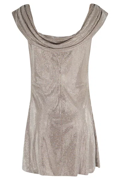 Giuseppe Di Morabito Crystal Mini Dress In Gray