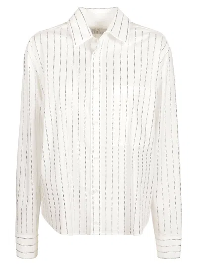 GIUSEPPE DI MORABITO RHINESTONE STRIPED SHIRT