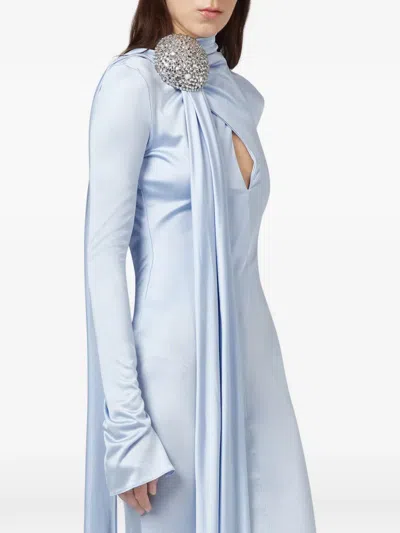 Giuseppe Di Morabito Crystal-embellished Draped Maxi Dress In Blue