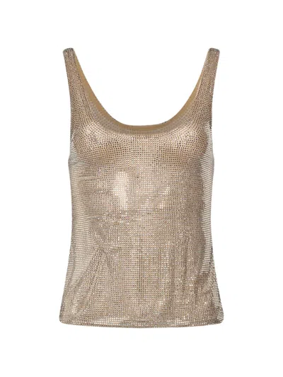Giuseppe Di Morabito Crystal-embellished Mesh Top In Brown