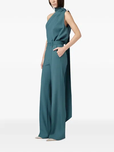 Giuseppe Di Morabito Crystal-embellished One-shoulder Blouse In Green
