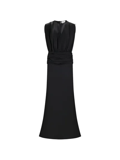 Giuseppe Di Morabito Crystal-embellished Ruched Maxi Dress In Black