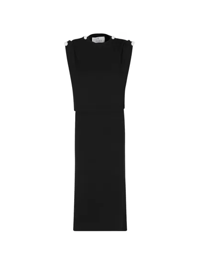 Giuseppe Di Morabito Crystal-embellished Sleeveless Midi Dress In Black