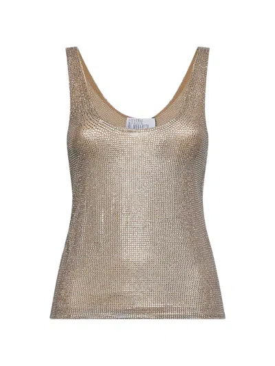 Giuseppe Di Morabito Silver Crystal-embellished Tulle Tank Top In Black
