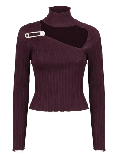 Giuseppe Di Morabito High Neck Top With Cut-out In Purple
