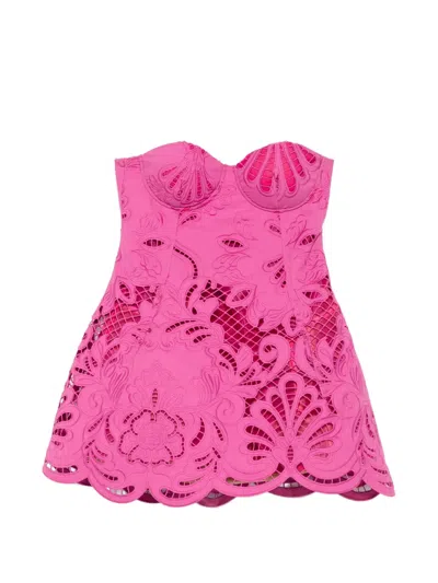 Giuseppe Di Morabito Cut-out Floral-embroidered Mini Dress In White