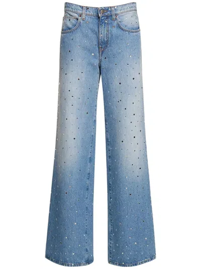 Giuseppe Di Morabito Decorated High-waisted Wide Trousers In Blue