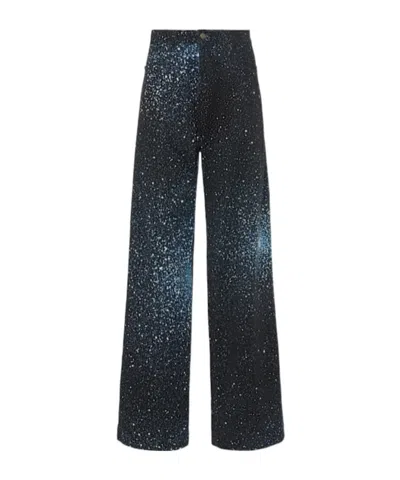 Giuseppe Di Morabito Decorated Wide-leg Denim Pants In Blue