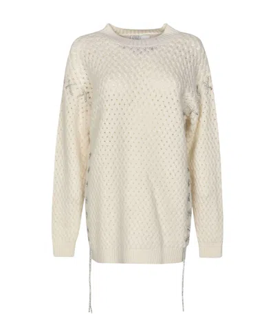 Giuseppe Di Morabito Decorative-stitches Knitted Minidress In Nude