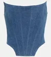 Giuseppe Di Morabito Structured Bodice Top In Vintage Denim