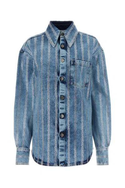 Giuseppe Di Morabito Crystal-embellished Denim Shirt In Blue2