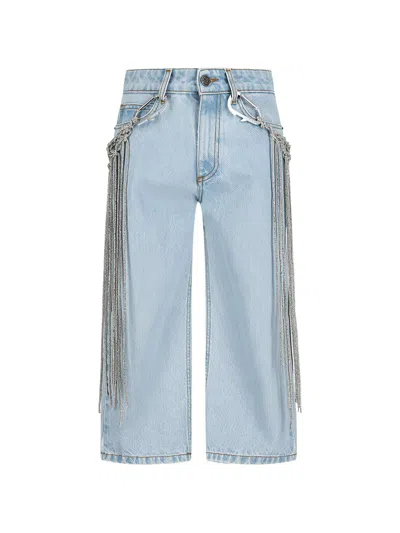 Giuseppe Di Morabito Detachable-belt Cropped Jeans In Blue