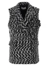 Giuseppe Di Morabito Double-breasted Boucle Vest Gilet In White/black