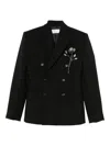 Giuseppe Di Morabito Double-breasted Floral-brooch Blazer In Black
