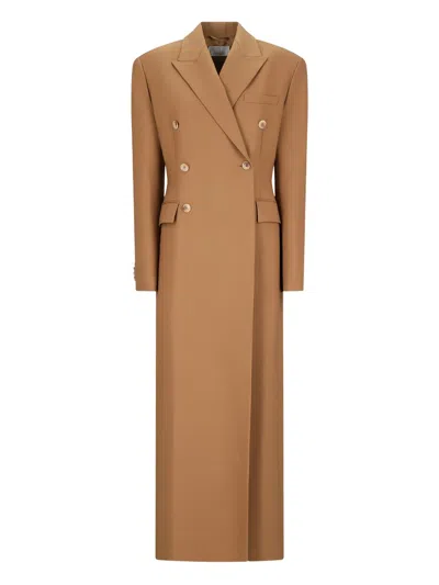 Giuseppe Di Morabito Double-breasted Long Coat In Brown