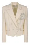 Giuseppe Di Morabito Double-breasted Wool Jacket With Structured Shoulders In Neutral