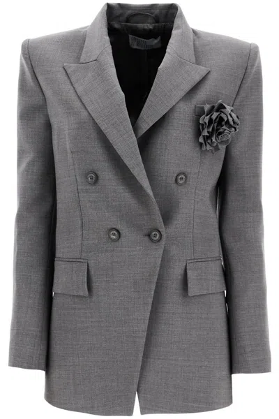 Giuseppe Di Morabito Double-breasted Wool Stretch Blazer In Grey