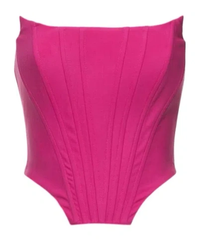 Giuseppe Di Morabito Double Twisted Wool Corset Top In Pink