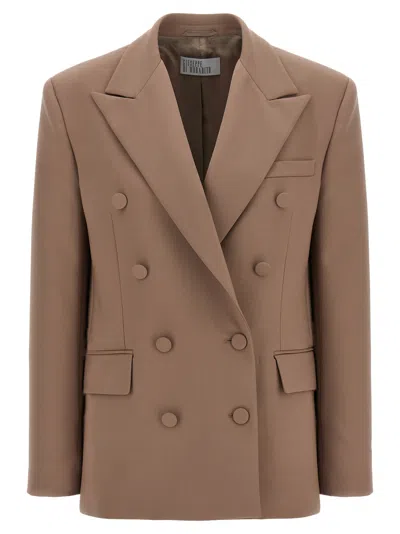 Giuseppe Di Morabito Double-breasted Virgin Wool Blazer In Brown