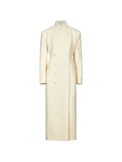 Giuseppe Di Morabito Double-breasted High-neck Coat In White