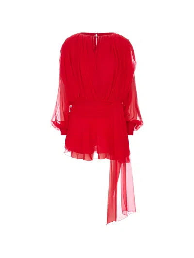 Giuseppe Di Morabito Draped Asymmetric-hem Mini Dress In Red