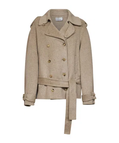 Giuseppe Di Morabito Draped Belted Peacoat In Orange