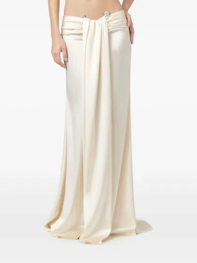 Giuseppe Di Morabito Draped Crystal-embellished Maxi Skirt In White