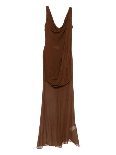 Giuseppe Di Morabito Draped-detail Dress In Brown