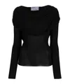 Giuseppe Di Morabito Draped-detailing Long-sleeve T-shirt In Black