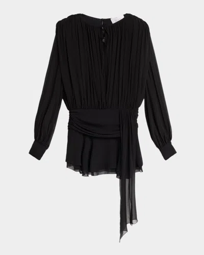 Giuseppe Di Morabito Draped Drop-waist Silk Mini Dress In Black