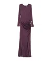 Giuseppe Di Morabito Draped Jewel-embellished Gown In Purple